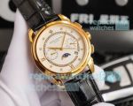 Copy Swiss Patek Philippe Complication Yellow Gold Watch White Dial